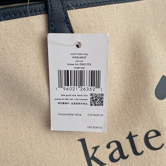 NWT Kate Spade Small Side Snap Blazer Blue Street Tote - Picture 8 of 8